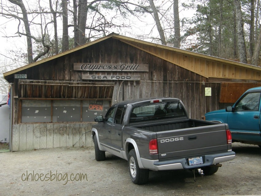 Cypress Grill fishing shack mentioned in Road Food | chloesblog.com