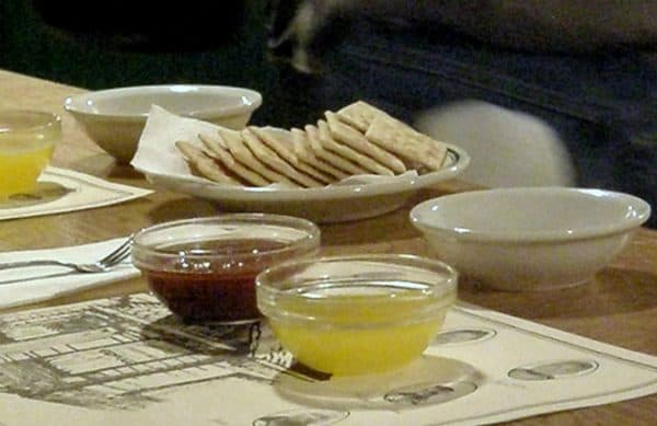 Famous Sunnyside sauce served hot by shuckers at Sunnyside Oyster Bar | chloesblog.om