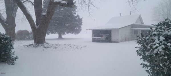 Snow on the farm at Big Mill B&B