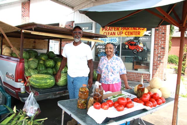 Rocky Hock watermelons Served at Big Mill BB near Greenville NC @BibMill | https://chloesblog.bigmill.com/fruit-stands-and-pick-up-trucks