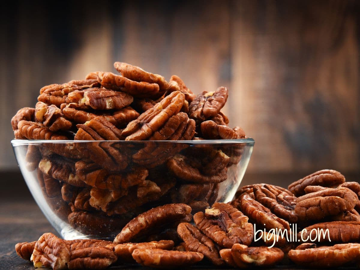 Freshly roasted pecans glazed with honey and sea salt, part of a homemade snack recipe from Big Mill BandB.
