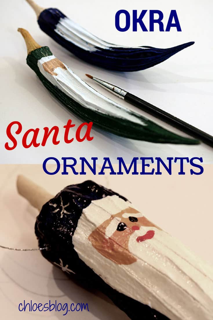 Okra Santa Ornaments from Garden at Big Mill