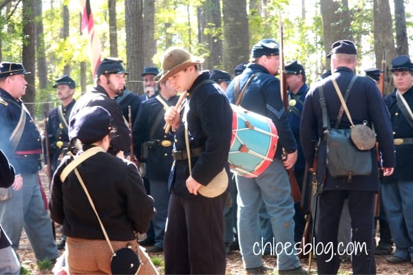 Photo of Reenactors in Civil War Battle of Ft Branch, near Hamilton, NC