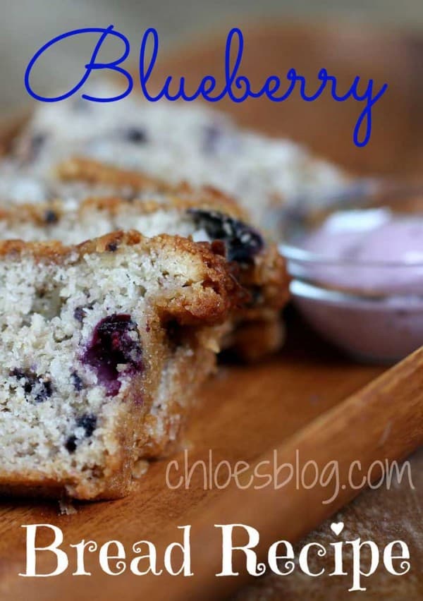Easy blueberry Bread recipe uses fresh berries and has Blackberry cream Cheese Spread - Yummy | 