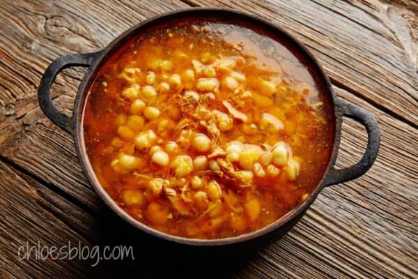 Chicken pozole recipe with hominy, easy crock pot version