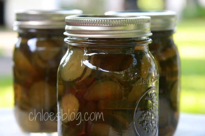 Sweet pickle recipe from bed & breakfast near Greenville, NC @ Big Mill | chloesblog.com