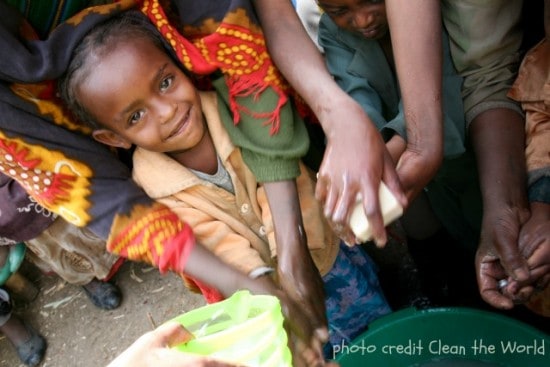 Children get soap from Clean the World, the world's largest soap recycler |chloesblog.bigmill.com/recycle-soap/