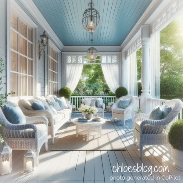 Photo of Haint Blue porch in South Carolina Low Country