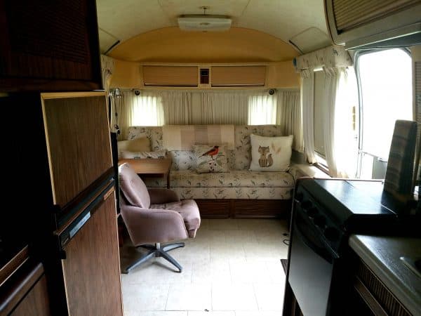 Inside of vintage Airstream, Legend
