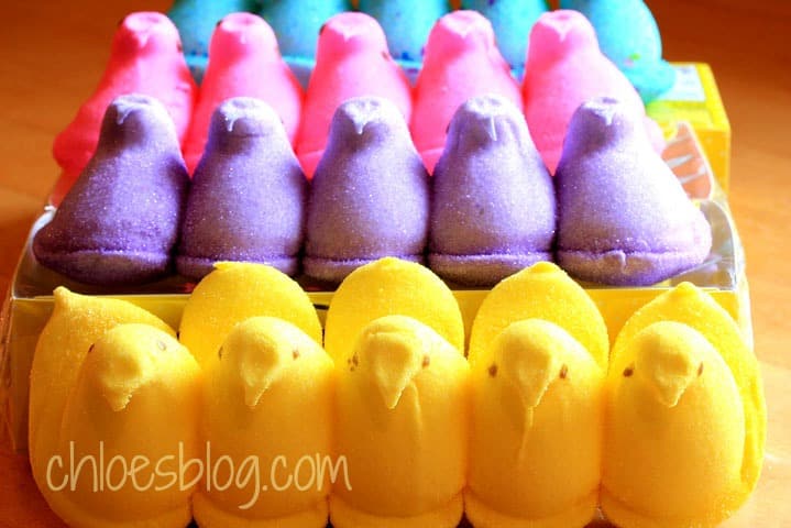 Marshmallow Peeps served to guests at Big Mill B&B for Easter | https://chloesblog.bigmill.com/love-affair-with-peeps/
