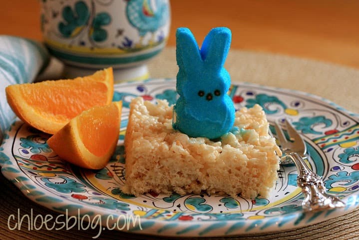 Rice Krispies Treats with Peeps for breakfast at Big Mill B&B | https://chloesblog.bigmill.com/love-affair-with-peeps/